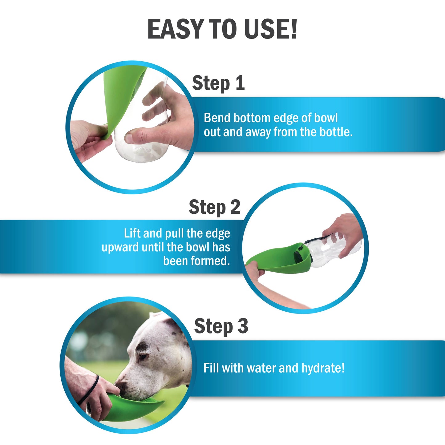 Fold-A-Bowl Portable Pet Water Bottle & Bowl - The Ultimate Hydration Solution for Active Dogs