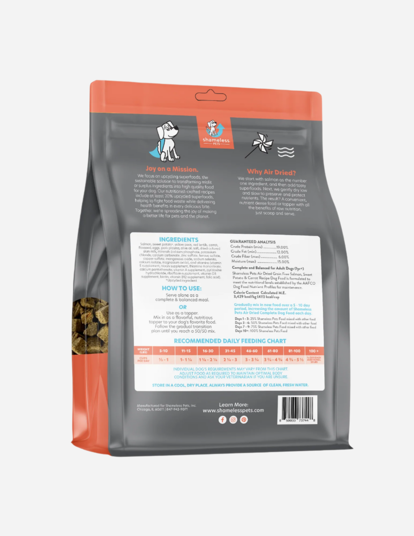 Shameless Pets’ Hooked on Salmon Air-Dried Complete & Balanced Food or Topper