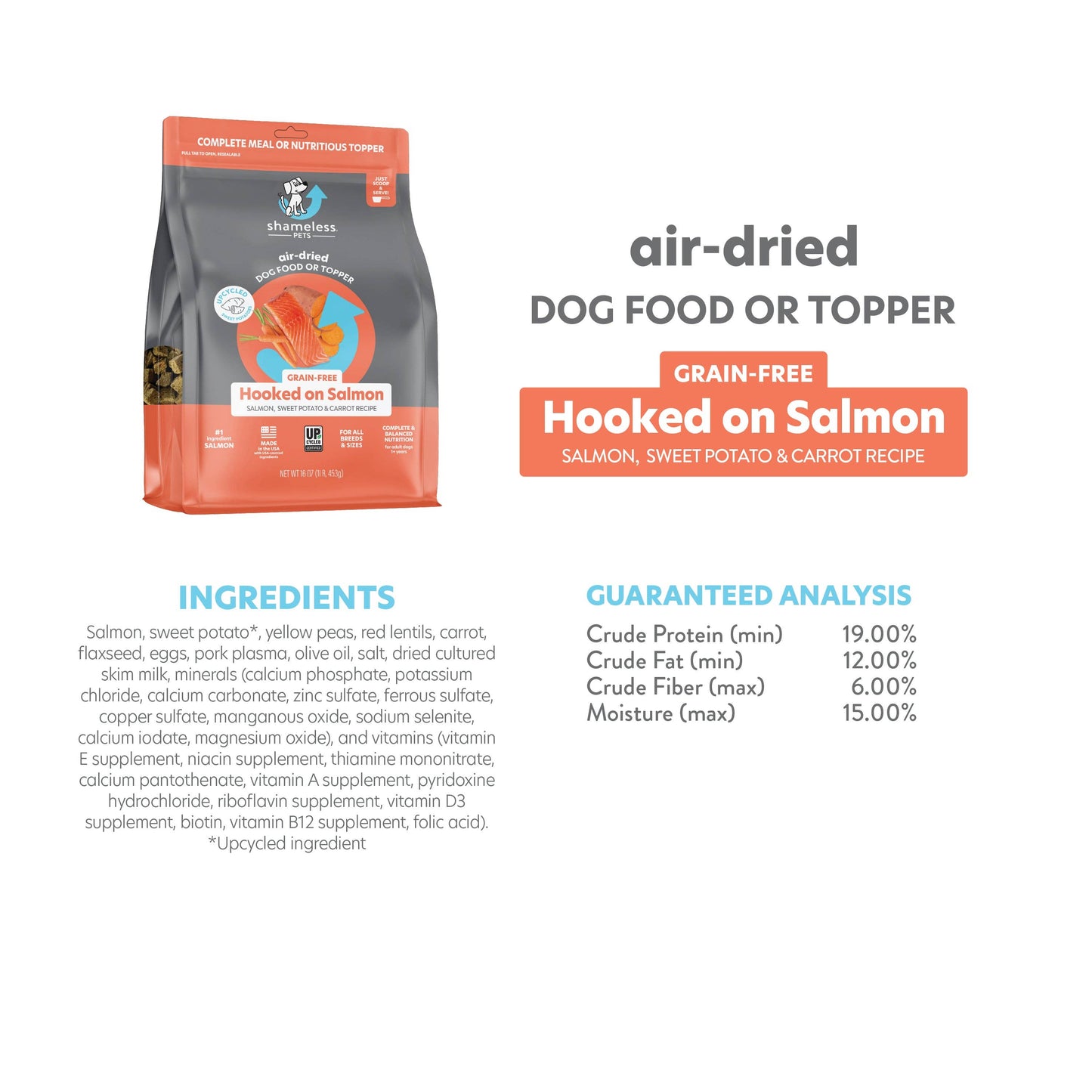Shameless Pets’ Hooked on Salmon Air-Dried Complete & Balanced Food or Topper