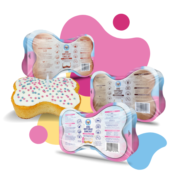 Dog birthday cake kit background