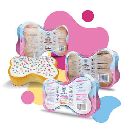 Dog birthday cake kit background