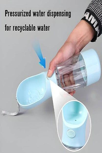 Pressurized water dispensing system for recyclable water with a hand holding a clear bottle.