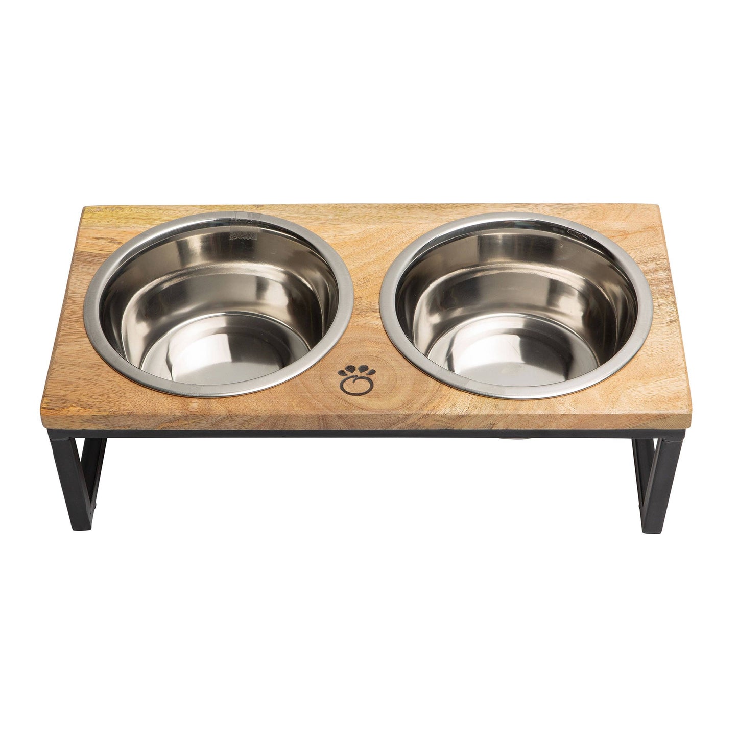 GF Pet Mango Wood & Metal Elevated Feeder - Stylish & Durable Feeding Solution for Dogs